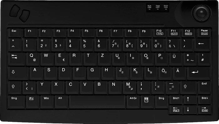 Contour Design Active Key kompakte Tastatur mit Trackball, schwarz, USB, US
