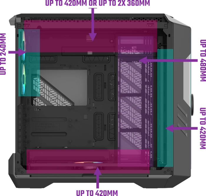Cooler Master HAF 700 Evo Titanium Grey, grau, Glasfenster