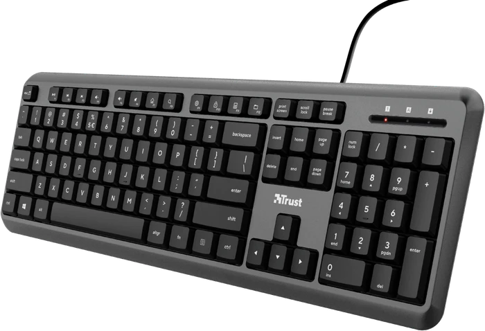 Trust Ody Wired Silent Keyboard, schwarz, USB, DE