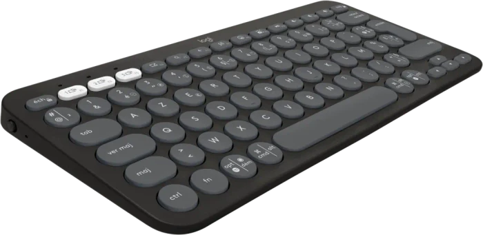 Logitech K380s Pebble Keys 2, schwarz/grau, Logi Bolt, USB/Bluetooth, FR