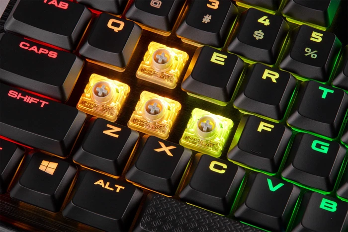 Corsair Gaming K70 RGB MK.2 Low Profile Rapidfire, MX LOW PROFILE RGB SPEED, USB, DE