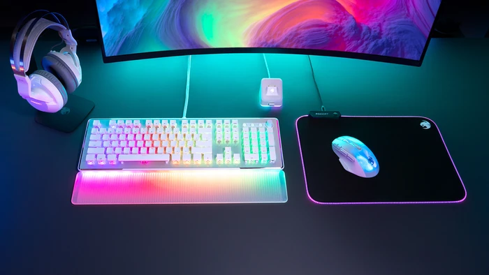 Roccat Vulcan II Max, LEDs RGB, weiß, TITAN II OPTICAL RED, USB, DE