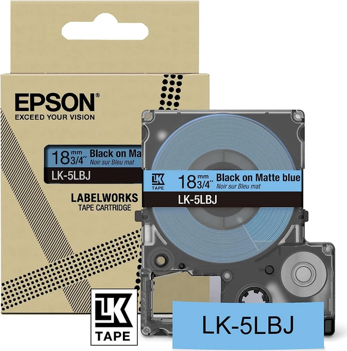 Epson LK-5LBJ Beschriftungsband, 18mm, schwarz/blau