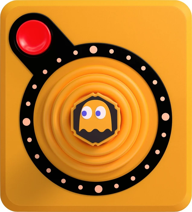Atari CX40+ Wireless Joystick Ghost Edition Clyde orange
