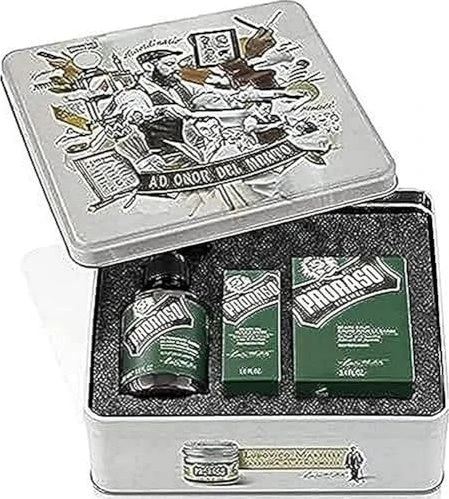 Proraso Refresh Green Bartshampoo 200ml + Balsam 100ml + Bartöl 30ml Geschenkset