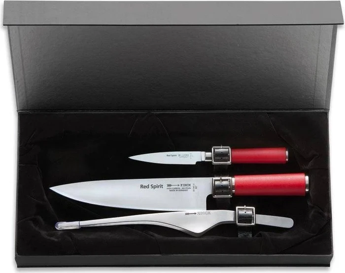 F.Dick Messer-Set mit Box red Spirit, 3-tlg.