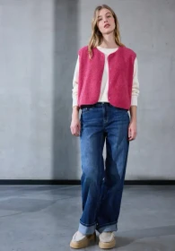 Street One Wolloptik Weste dark candy pink (Damen)