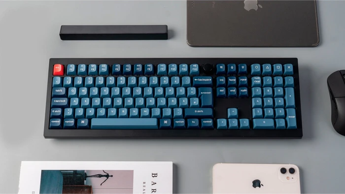 Keychron V6 Max, Carbon Black, 100% Fullsize, LEDs RGB, hot-swap, Gateron Jupiter BANANA, USB/Bluetooth, DE
