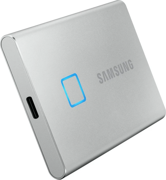 Samsung Portable SSD T7 Touch, Metallic Silver, 2TB, USB-C 3.1