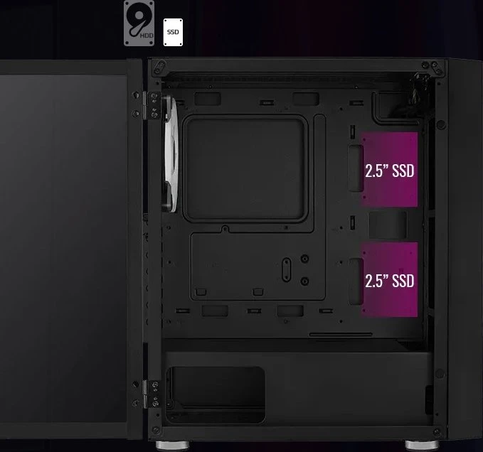 AeroCool Graphite, Lüfter LED RGB, Glasfenster