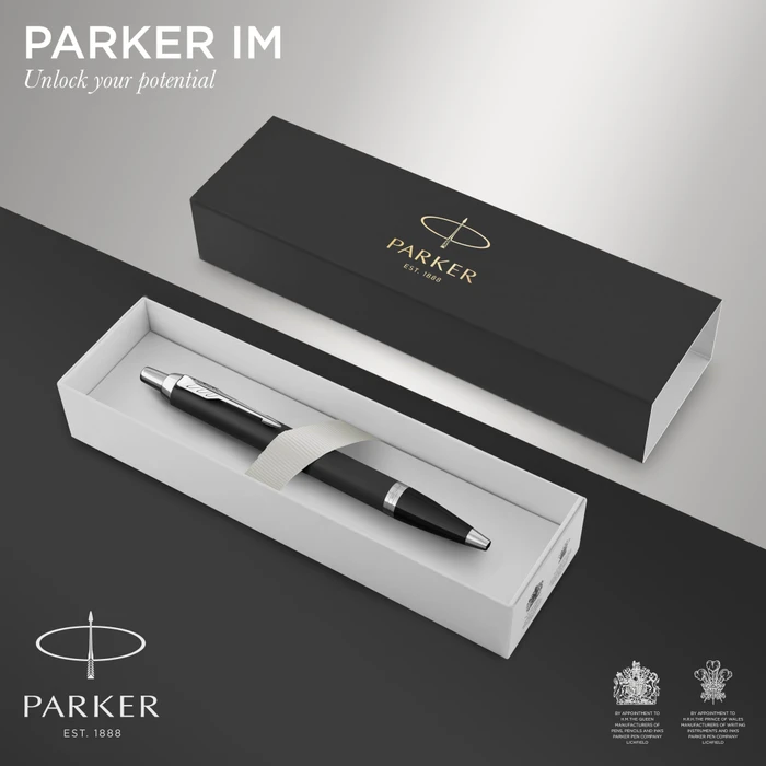 Parker IM Kugelschreiber matte black/chrome trim, Geschenkbox