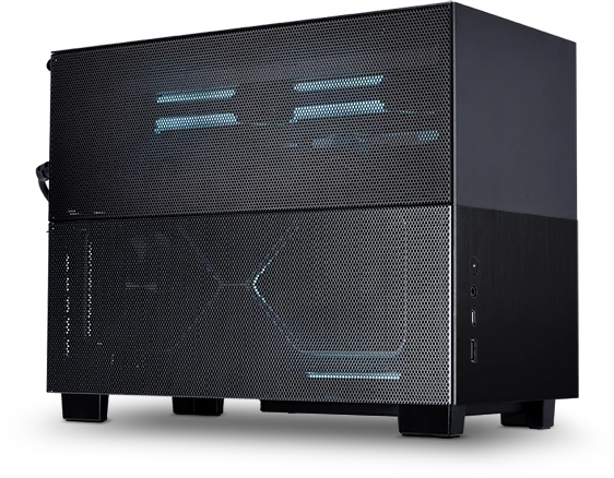 Lian Li Q58, schwarz, PCIe 3.0, Glasfenster, Mini-ITX