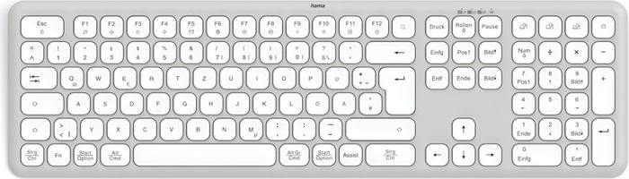 Hama WK-550 Multi-Device-Tastatur, grau/weiß, USB/Bluetooth, DE