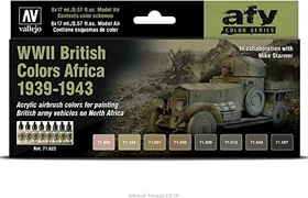Vallejo Model Air afv Color Series WWII British Colors Africa 1939-1943 Farbset, 8-tlg.