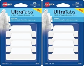 Avery-Zweckform Haftstreifen UltraTabs 63.5x25mm, weiß, 24 Blatt