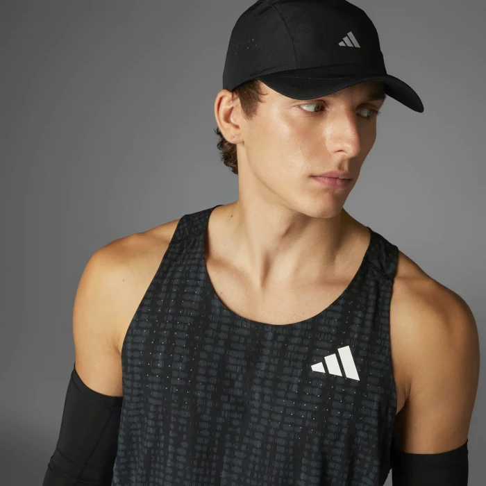 adidas Adizero Singlet Laufshirt ärmellos carbon/black (Herren)