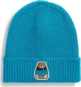 The North Face Box Logo Cuff Beanie meridian blue/nuptse bear patch (Junior)