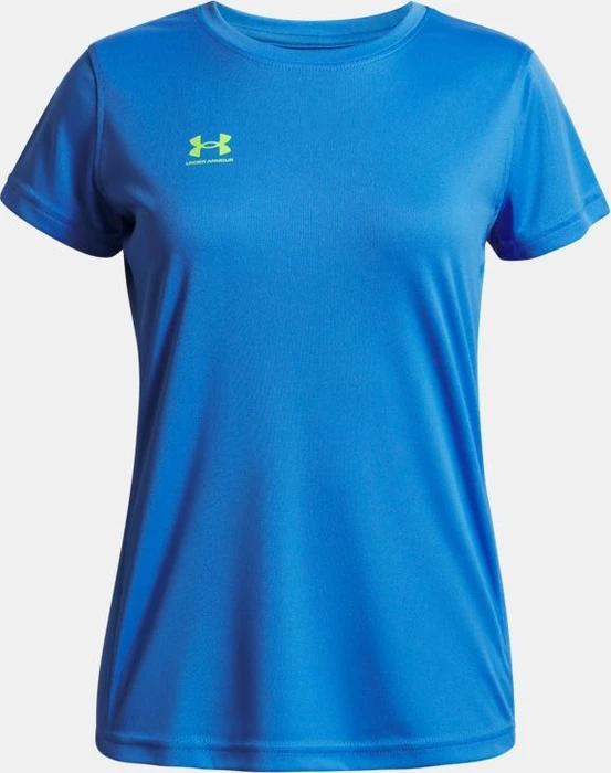 Under Armour Challenger Funktionsshirt kurzarm blue atlantis/high vis yellow (Junior)