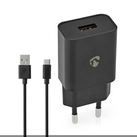 Nedis 12W USB-Universal-Ladegerät inkl. USB-C-Kabel schwarz