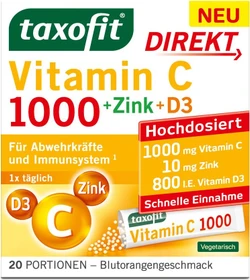 Taxofit Vitamin C 1000 + Zink + D3 Direkt Sticks, 20 Stück