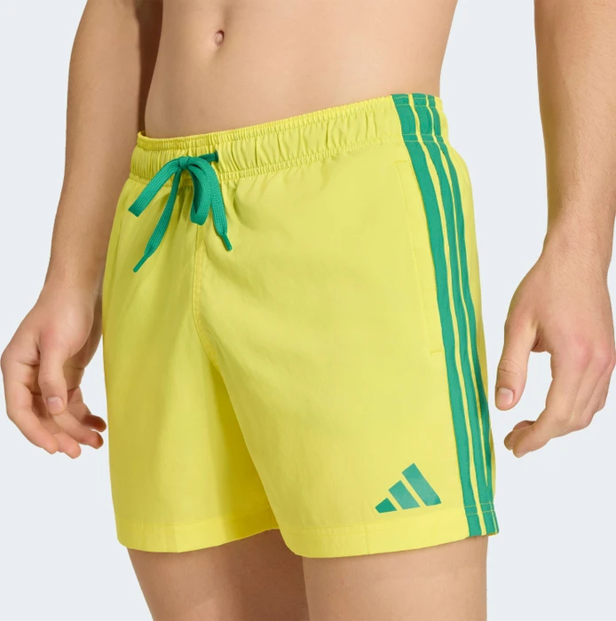 adidas 3-Streifen 13cm Badeshorts bright yellow/bold green (Herren)