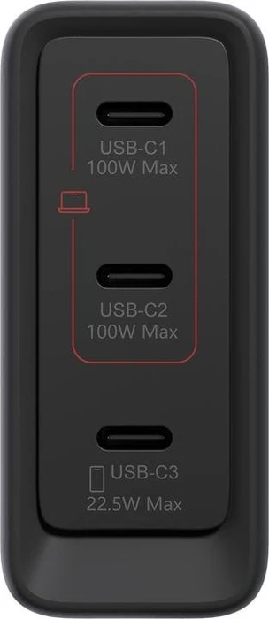 Lenovo Multi-port USB-C 100W GaN Charger, 2x USB-C + 1x USB-A, 100W