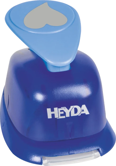 Heyda Hebel-Motivstanzer groß, Herz elegant, blau, 25mm