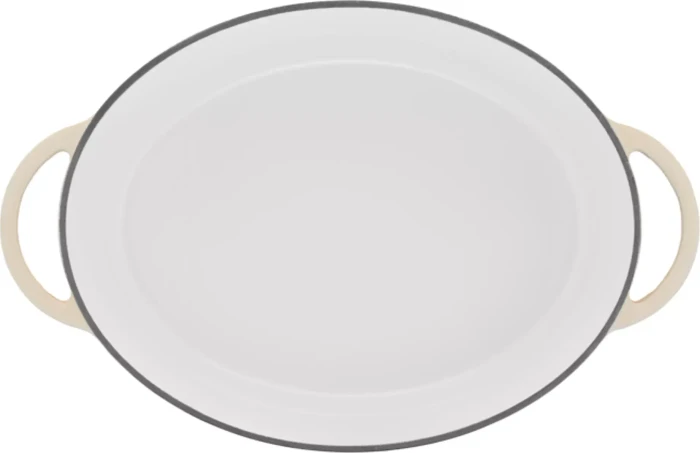 Tefal E25906 Lov Gusseisen Kochtopf Bräter oval 34x26cm beige