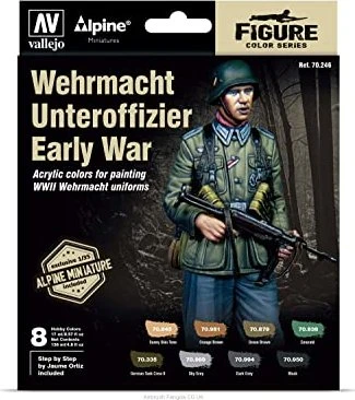 Vallejo Model Color Figure Color Series Wehrmacht Unteroffizier Early War Farbset, 8-tlg.