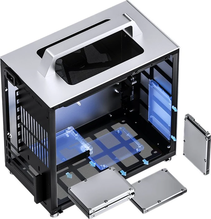 Jonsbo T8 PLUS Silver, silber, Glasfenster, Mini-ITX