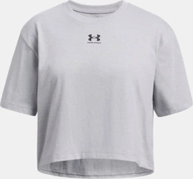Under Armour Rival Funktionsshirt kurzarm mod gray light heather/black (Junior)