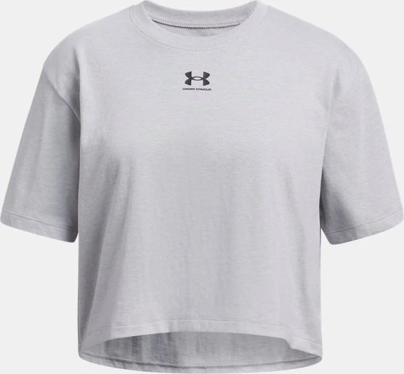 Under Armour Rival Funktionsshirt kurzarm mod gray light heather/black (Junior)