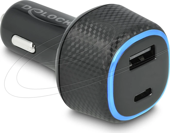 DeLOCK Kfz Ladeadapter USB Type-C PD 3.0 + USB Typ-A mit 63 W schwarz