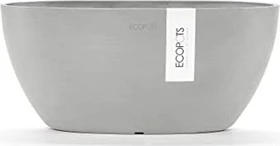 Ecopots Kunststoff-Topf Sofia oval 30x1.3cm white grey