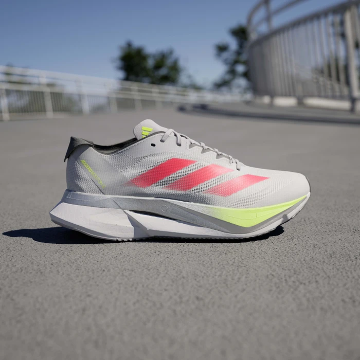 adidas Adizero Boston 12 dash grey/lucid red/lucid lemon (Damen)