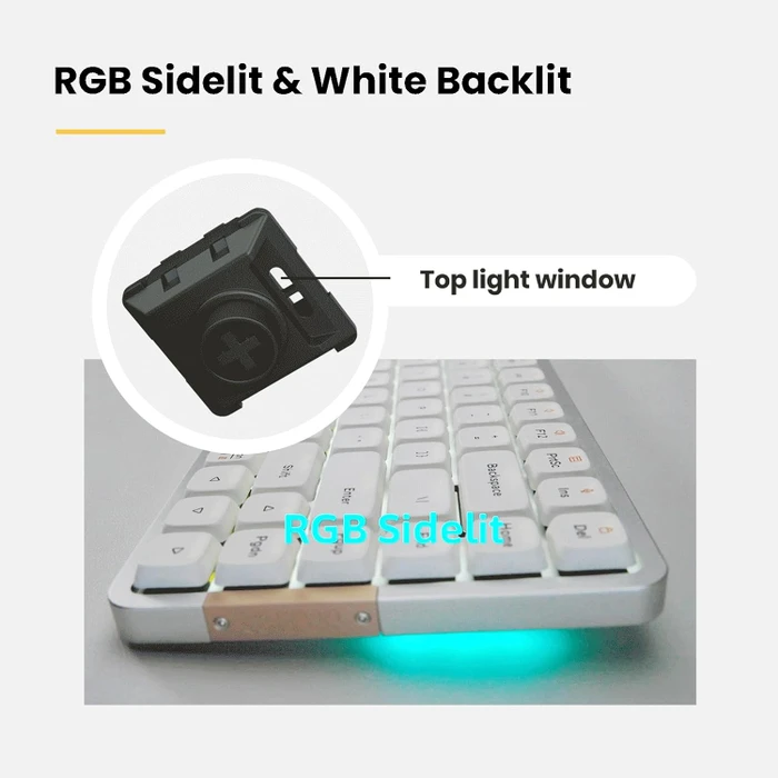 Lofree Flow84, Silver, LEDs weiß, Kailh LOW PROFILE Ghost, USB/Bluetooth, US