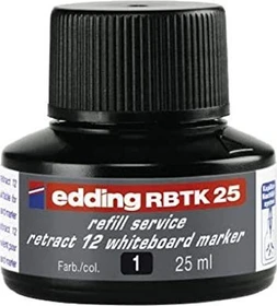 edding RBTK25 retract 12 Whiteboardmarker Tintenflasche schwarz, 25ml