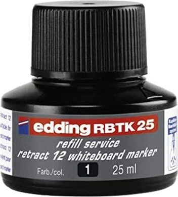 edding RBTK25 retract 12 Whiteboardmarker Tintenflasche schwarz, 25ml