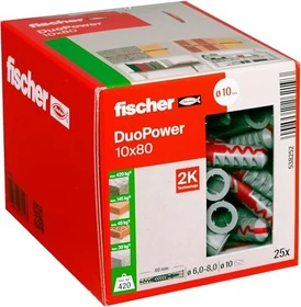 fischer DuoPower 10x80 Universaldübel, 10x80mm, 25 Stück