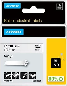 Dymo ID1 Industrial Rhino Pro Beschriftungsband, 12mm, schwarz/weiß