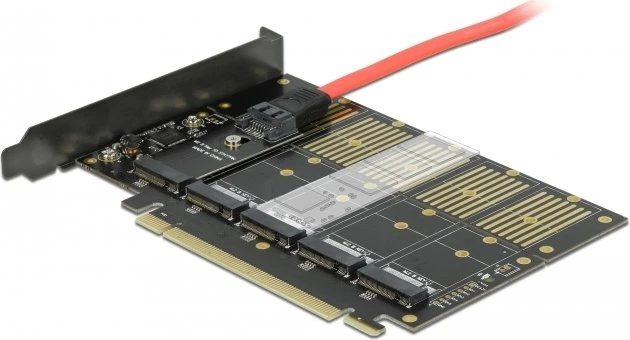 DeLOCK 5x M.2 SATA, PCIe 3.0 x16
