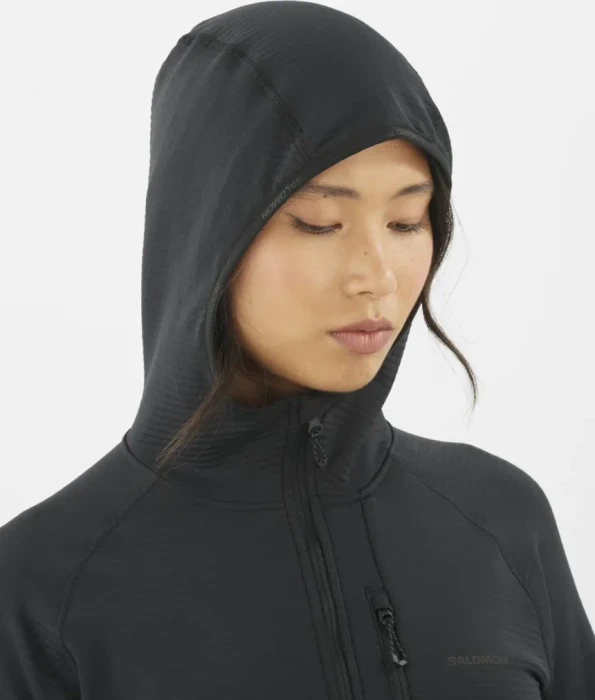 Salomon Essential Lightwarm Hooded Funktionsjacke deep black (Damen)