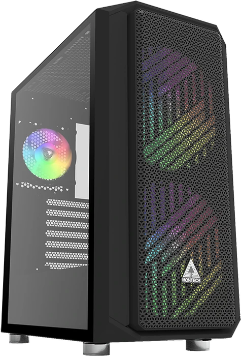 Montech Air X, schwarz, Glasfenster