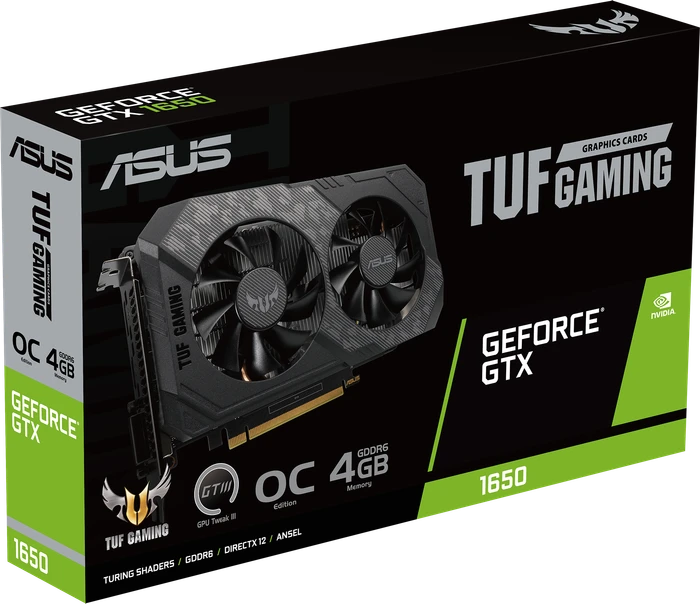ASUS TUF Gaming GeForce GTX 1650 OC P V2, TUF-GTX1650-O4GD6-P-V2-GAMING, 4GB GDDR6, DVI, HDMI, DP