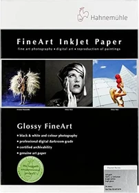 Hahnemühle Digital Glossy FineArt Baryta Inkjetpapier hochglänzend hellweiß, A3, 325g/m², 25 Blatt