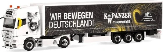 Herpa MAN TGX GX Gardinenplanen-Sattelzug K.W. Panzer / Wir bewegen Deutschland