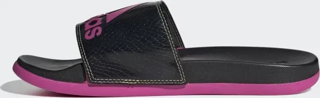 adidas Comfort Adilette core black/lucid fuchsia/gold metallic (Damen)