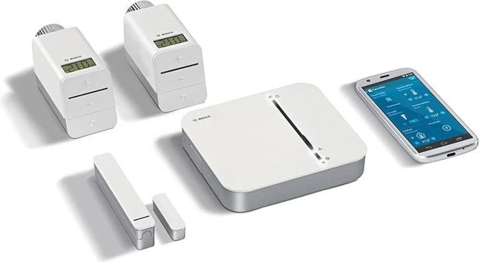 Bosch Starter-Set Raumklima, 2x Heizkörperthermostat, 1x Tür-/Fenstersensor, mit Zentrale, Set
