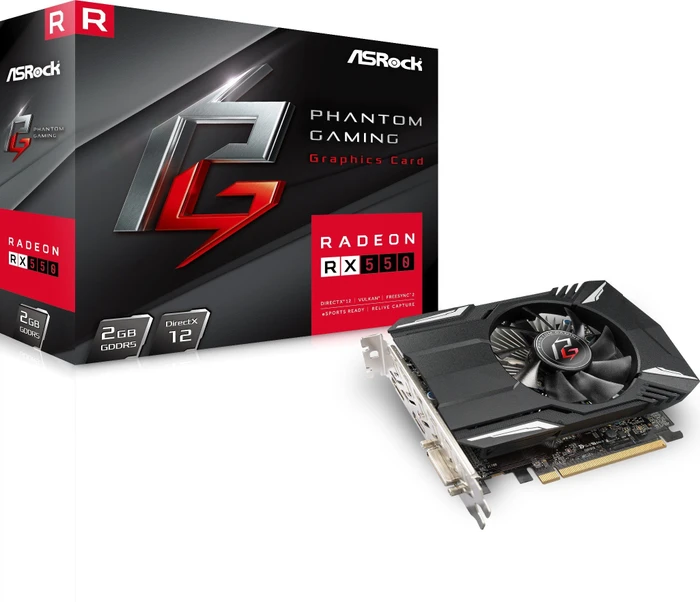 ASRock Radeon RX 550 2G, PHANTOM G R RX550 2G, 2GB GDDR5, DVI, HDMI, DP