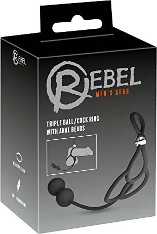 You2Toys Rebel Triple Ball Penisring mit Analperlen